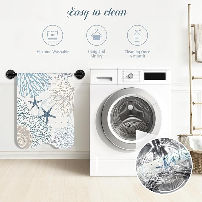 SHUCHING Starfish Coral Bath Mat for Tub Non Slip-40 X 16Inch, Bathtub Mat Anti Slip, Long Shower Mat for Bathroom Mold Free, Machine Washable