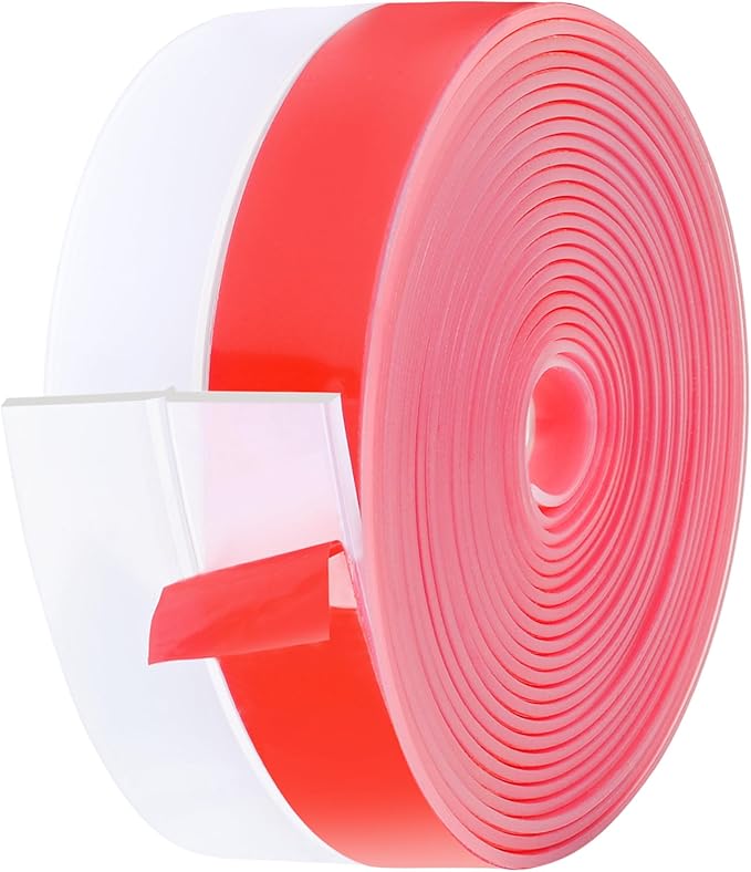 MYFAMIREA Door Weather Stripping 2IN (W) x 20FT (L) Door Draft Stopper Seal Tape Silicone Seal Strip Self Adhesive Shower Sweep Insulation Tape Side Bottom Strip for Sliding Glass Window Gap, Clear