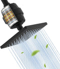 Hibbent Metal Filtered Shower Head, 6'' High Pressure RainShower Head, 20 Stage Shower Filter for Hard Water Softener, Bathroom Rainfall Shower Head to Remove Chlorine and Heavy Metals, Matte Black