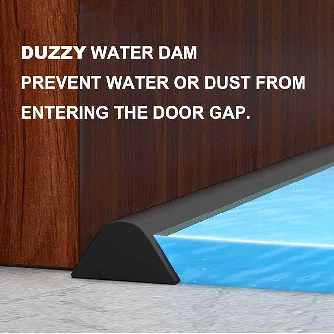 Duzzy 67 Inch Collapsible Shower Water Dam, Shower Threshold Water Stopper Barrier and Retention System and Keeps Water Inside Threshold Dry and Wet Separation, Suitable for Bathroom & Kitchen