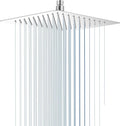 Square Rainfall Shower Head, High Pressure Flow with 304 Stainless Steel Made, Relaxed Shower Experience, Universal Ceiling or Wall Mount, 10inch Chrome