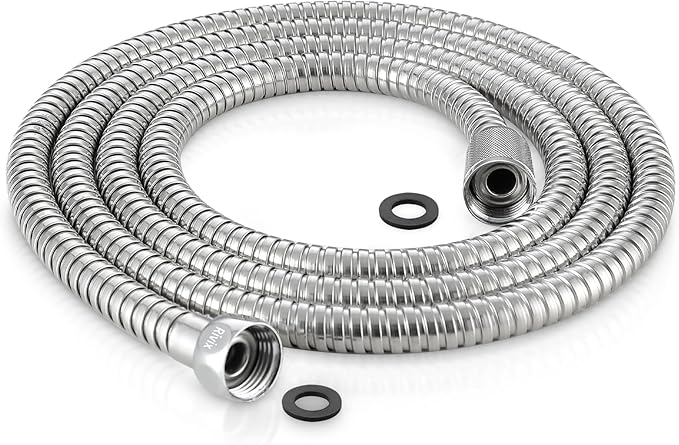 59" Metal Shower Hose Replacement Handheld Kink Free Stainless Steel Shower Head Wand Hose Extension Extra Long with Brass Insert and Nut, Durable & Flexible for Pet Bathing Cleaning