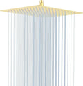 High Pressuer Square Rain Shower Head, Ultra Thin, SUS304 Stainless Steel, Universal Any Decorative Style, All Metal Rainfall Shower Head, Brushed Gold, 2.5 Gpm, 12 inch