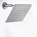 Rainfall Shower Head, MEDIOMI Rain Shower Head Set - Ultra-Thin Design High Flow Stainless Steel Large Square Rain Shower Heads with Shower Arm and Flange (8-Inch, Brushed Nickel)