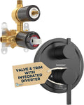 HammerHead Showers Solid Metal Shower Valve and Trim Kit, Two-Handle Volume and Temperature Control with Integrated Diverter, Pressure Balance Rough-In Valve Included, Oil Rubbed Bronze
