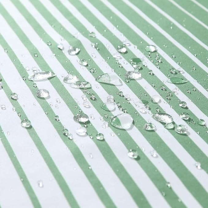 Green Shower Curtain 78 Inches Long, Sage Green and White Gradient Vertical Stripe Waterproof Polyester Shower Curtains for Bathroom, 72x78 Inches