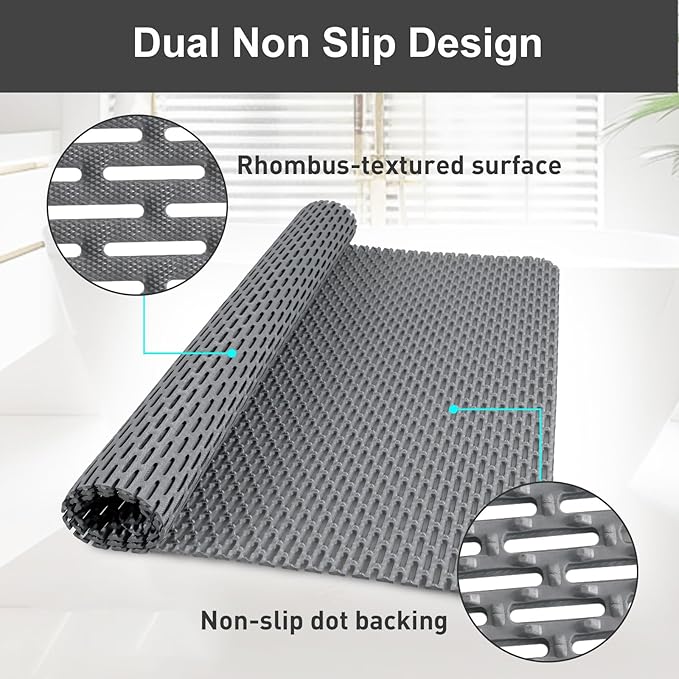 Square Shower Mat: 32"x32" Extra Large Non Slip Shower Mats for Inside Shower, Trimmable PVC Anti Slip Shower Stall Mats, Quick Dry Stand Up Shower Mat for Elderly, Kids