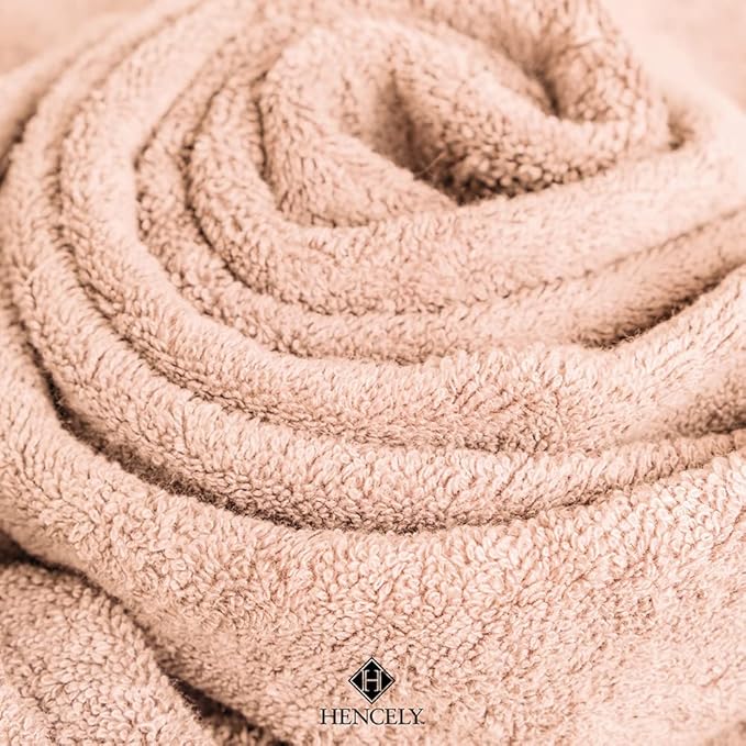 Hencely Luxury Hand Towel - Set of 2 (16x28 Inches) - Soft Turkish Cotton, Absorbent, Quick-Drying Face, Body, Kitchen, and Bathroom Towel (Hand Towels 2 Pack, Peach)
