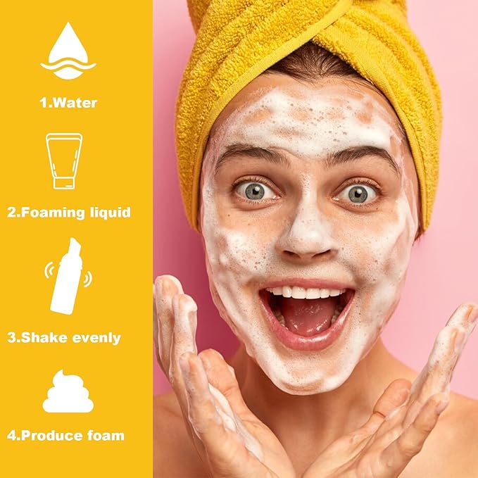 2oz Travel-Sized Foaming Pump Bottles, 4PCS Empty Foam Pump Bottle, Refillable Travel Size Mousse Bottle, Hand Soap Shampoo Lash Shampoo Foaming Soap Dispenser, BPA Free(Clear)