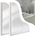 Shineligee 2 Pack Updated Shower Splash Guard, Large Splash Guards for Bathtub, Consists of Silicone Base and Acrylic Plate, Keep Water in Shower or Bath, Shower Corner Splash Guard