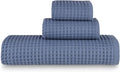 sea me at home Waffle Bath Sheet Set, 100% Turkish Cotton, Includes 1 Bath Sheet, 1 Hand Towel, 2 Face Towels