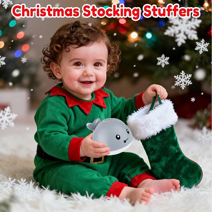 Bath Toys for Kids Ages 1-3 - Christmas Stocking Stuffers for Toddlers - 1 Year Old Girl Boy Gifts 1st First Birthday Gifts - Light Up Whale Sprinkler Bathtub Water Pool Toys for Babies 6-12-18 Months