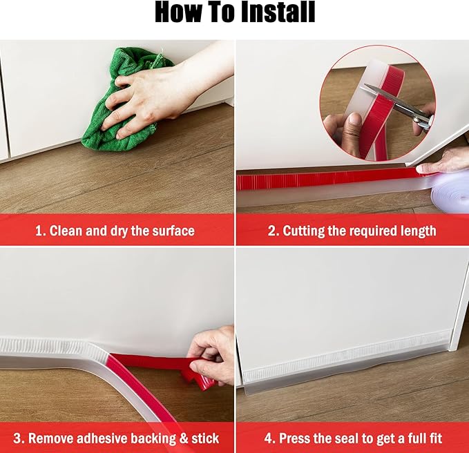 Wide Silicone Weather Stripping, 3 inch (W) x 20 Ft (L) Door Draft Stopper, Silicone Seal Strip for Doors Windows and Shower Glass Gap, Brown
