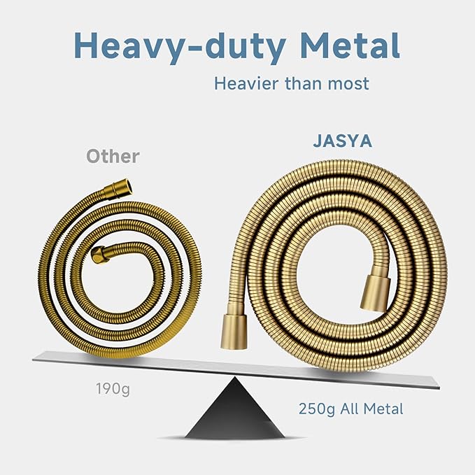 39 Inches High Pressure Bidet Hose Short Gold Shower Hose Extra Long 304 Stainless Steel Handheld Showerhead Hoses, Anti Winding Interface,With Brass Insert Nut Shower Faucet Hoses Replacement
