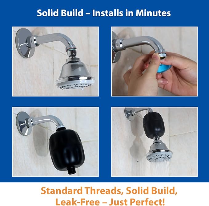 Multi-Stage Shower Head Filter - Latest Advanced Filtration | Reduces Chlorine, Heavy Metals, Odors | Softens Hair & Soothes Eczema/Dry Skin | Long-Lasting Easy-Install Cartridge (1 Pack)