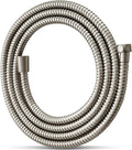 OFFO Shower Hose, 120 in Brushed Nickel Kink Free Stainless Steel Shower Hose Attachment Electroplating Handheld Head Flex Hoses Extension with Brass Insert & Nut for Pet Bathing Cleaning