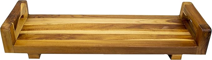 EcoDecors, 29 inch, with LiftAid Handles, Bath Tray for Tub, Bath Tub Tray Wood, Bathtub Table, Caddy for Bathtub in Natural Teak