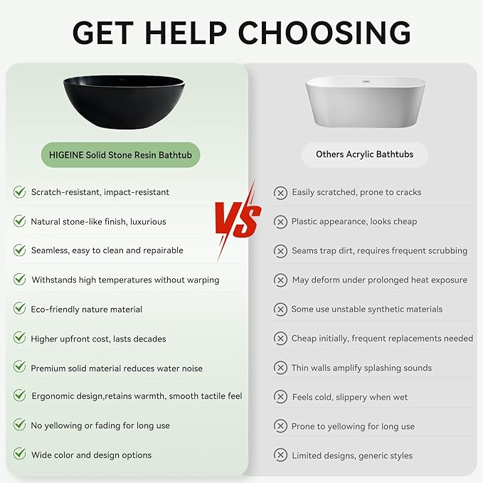 67" Premium Solid Surface Freestanding Bathtubs, Matte Black Oval Stone Resin Tub with Overflow and Pop-up Drain