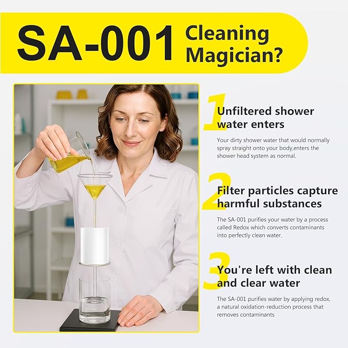 Next-Gen Shower Filter - SoliCozy Shower Water Filter, Water Softener Shower Head Filter, Reduces Dry Itchy Skin, Dandruff, Eczema, and Dramatically Improves The Condition of Your Skin, Hair and Nails