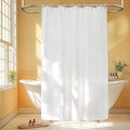 60''W Waterproof Fabric Shower Curtain Liner with 3 Large Magnets, 60 x 76 Inch Washable Cloth Shower Liner Extra Long, White Lightweight Bath Curtain for Walk in Shower