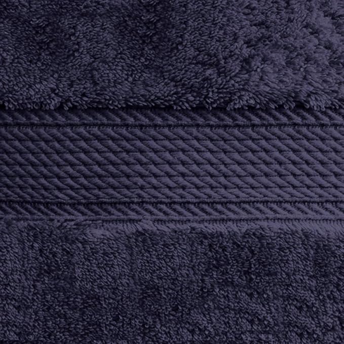 BLUENILEMILLS BNM Egyptian Cotton 4-Piece Towel Set, Includes 4 Hand Towels, Attached Loop for Easy Hanging and Storage, Hotel Quality, Perfect for Bathroom, Gym, Shower Space, or Spa, Navy Blue