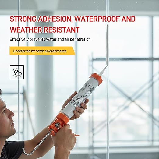 VGS998 Sausage Pack Silicone Sealant for Stone Curtain Wall 1 Pack –19.95 Fl Oz – Black Silicone Caulk，Non-Sag Caulk for Foundation, Walls, Sausage