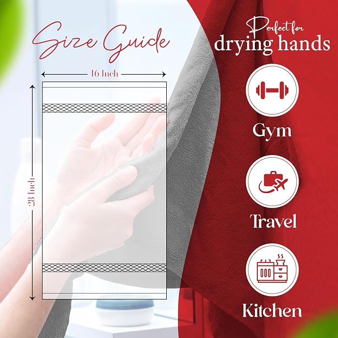 RIVERSIDE 6 Pack Premium Hand Towels Set, 16x28 inches, 100% Ring Spun Cotton, 600 GSM, Soft, Quick Dry and Highly Absorbent, Towels for Bathroom, Kitchen, Gym, Spa - Brown