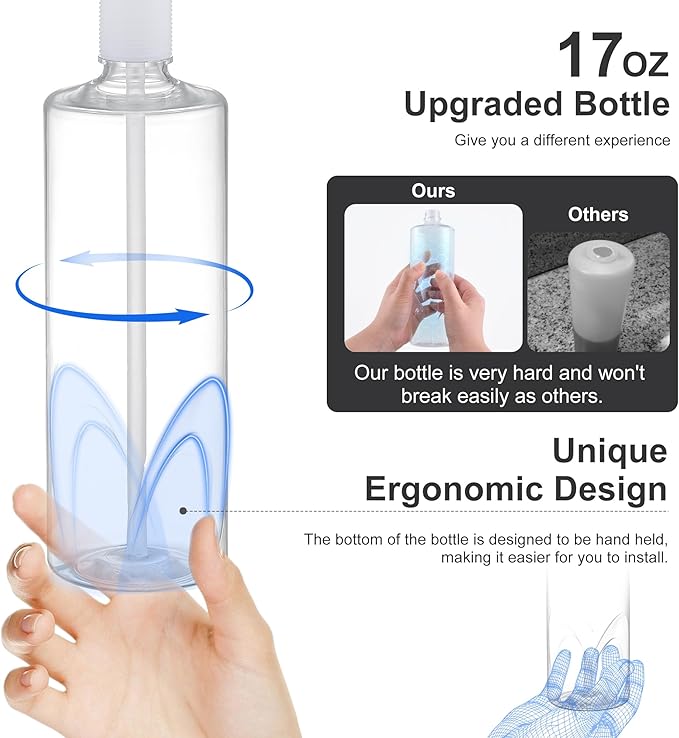 GAGALIFE Kitchen Sink Soap Dispenser with Large Bottle (Brushed Nickel), Built in Sink Soap Dispenser Refill from Top G080BN