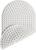 Silicone Bath Mat for Tub Non Slip, Bubble Massage Anti Slip Shower Mat with 27 x 15 Inches for Easy Storage, Washable Bathtub Floor Mats for All Ages, White, Oval