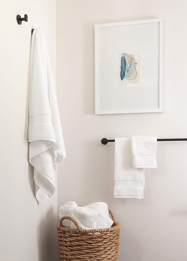 Fabdreams 100% Organic Cotton Bath Towel Set of 6 700 GSM Hotel Premium Plush Absorbent Soft Durable Skin-Friendly Spa Quality Bathroom Comfort with 2 Bath 2 Hand Towels and 2 Wash Cloths White