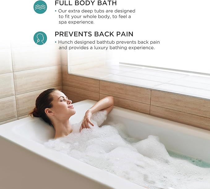 Fine Fixtures Acrylic, Fiberglass Alcove Soaking Bathtub with Integral Apron Front - Drain Included (60" x 36", Left Hand, White)