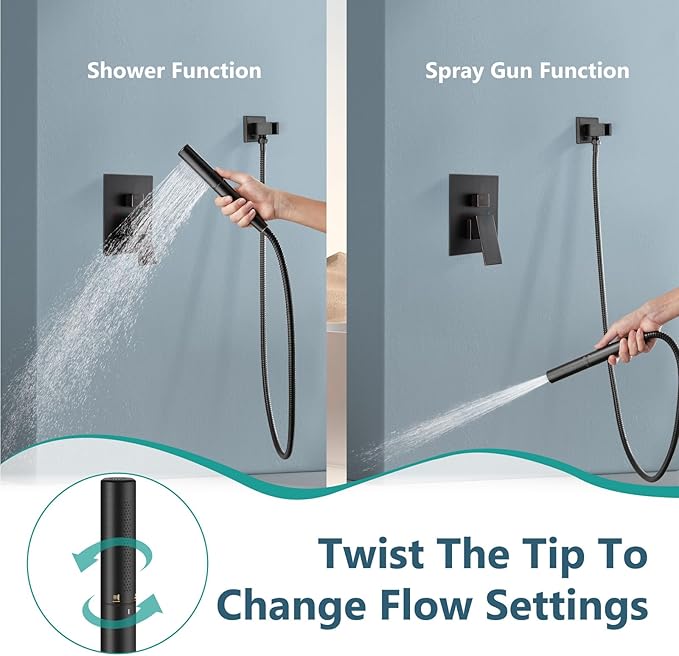 Aolemi Shower Faucet Set, High Pressure Shower System with 2-in-1 Handheld Sprayer, Wall Mount Fixture Combo with Rough-in Valve, 10 Inch Shower Head, Oil Rubbed Bronze