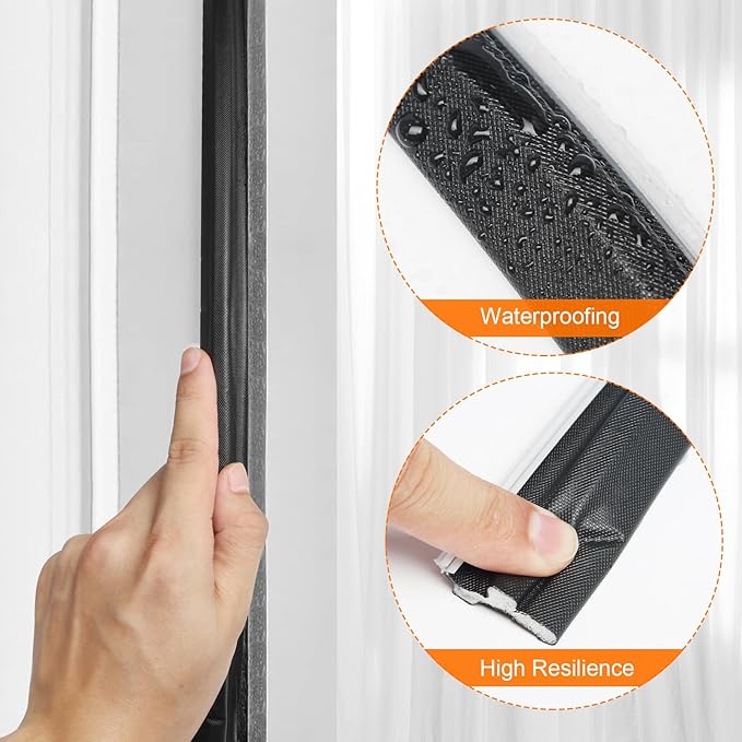Storystore 20 Ft Weather Stripping Door Seal, Foam Kerf Door Weather Stripping for Doors and Windows Insulation with Slot Card Frame,White