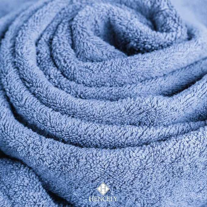 Hencely Bath Sheet Set of 2 - (35x64 Inches) - Luxury Extra Large Oversized Towels, 100% Cotton - Quick Dry, Highly Absorbent, Super Soft - Ideal for Spa, Hotel, Bathroom - (Bath Sheets 2 Pack, Blue)
