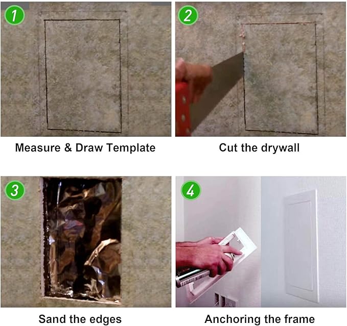 Plumbing Access Panel for Drywall 8 x 8 Inch Plastic Access Door Removable Wall Access Panel Ceiling Reinforced Hinged Durable White