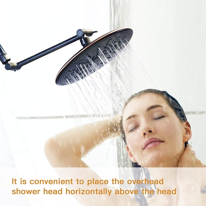 12 Inch Shower Head Extension Arm Oil Rubbed Bronze.Solid Brass Adjustable Shower Arm Extension. Lower Or Raise Any Rain Or Handheld Showerhead To Your Height & Angle – Universal Connection