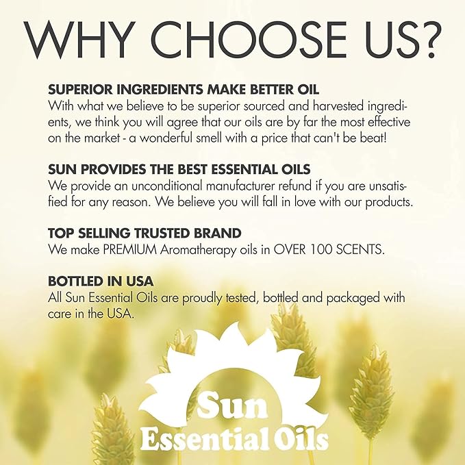 Sun Essential Oils - Sweet Orange Essential Oil 4 oz with Dropper for Diffusers, Hair, Skin Care, Aromatherapy Massage, Candle, Soap, Lotion & Cleaning Products Making, Citrus Scent for Home
