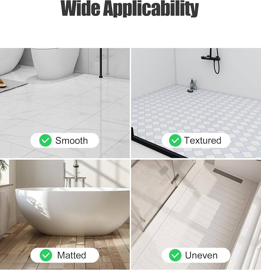 Large Anti Slip Shower Mat - Yonala 39.4" x 31.5" Non Slip Shower Mat for Inside Shower, Trimmable PVC Shower Floor Mat for Shower Stall, Bathroom, Tub, Quick Drying Matt