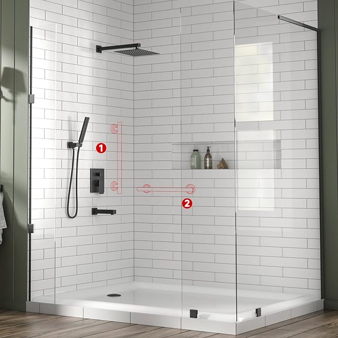 Lava Odoro Shower Grab Bar, Modern Set Stainless Steel Handicap Grab Bar for Bathtubs and Showers, Shower Safety Bar for Seniors Disabled, ADA-Compliant (Oil Rubbed Bronze, 3 Pack 18", 24'', 36")
