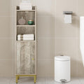 Bathroom Storage Cabinet, Small Corner Floor Cabinet with Door and Shelves, Narrow Toilet Paper Holder, Bathroom Organizer with Adjustable Shelf, for Small Spaces, Rustic Greige BC38205GV1