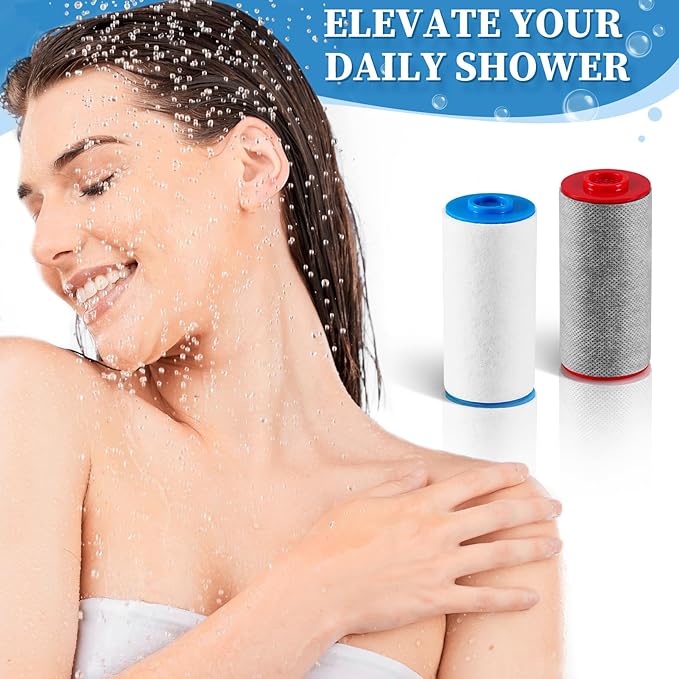 Replacement Cartridges Full Set Compatible with Weddell Duo Shower Filter,Shower Filter Cartridges to Reduces Impurities,Keep Healthy Shower Water for Skin & Hair(1R+3B)