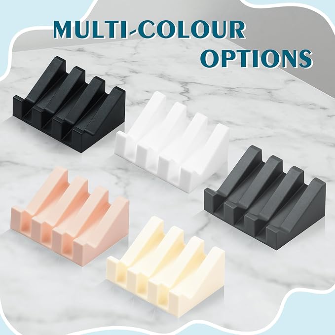 Silicone Soap Dish with Drain, Upgrade Double Suction Cups at The Bottom for Anti-Slip and Stability, Soap Dish Shower Waterfall Bar Soap Holder Tray with Drain Soap Holder (3, Grey)