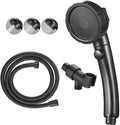 KAIYING High Pressure Handheld Shower Head with ON/OFF Pause Switch, 3 Spray Modes Shower Wand with Shut Off Button, Removable Camper Shower Head with Hose and Adjustable Angle Bracket (Black)