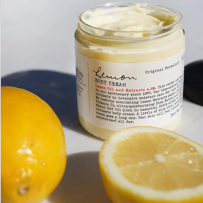 C.O. Bigelow Lemon Body Cream 8oz, Lotion for Dry Skin with Shea Butter & Lemon Extract, Moisturizing Body Lotion and Hand Treatment