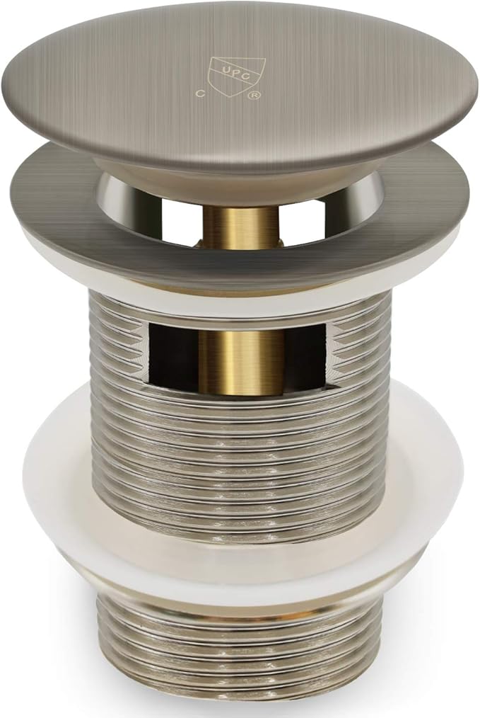 FerdY Pop-up Drain for Freestanding Bathtub, Brushed Nickel Finish, cUPC Certification, Freestanding Bathtub Drain Stopper