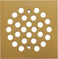 Square 4-1/4（4.25） inch （108mm*108mm） Screw-in Shower Floor Drain Grate Strainer (Brushed Gold)