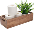 Toilet Tank Basket, Toilet Paper Basket for Back of Toilet Tank Top, Acacia Wood Bathroom Storage Basket for Organizing and Decor (15 x 6 x 4 inch)