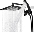 G-Promise All Metal 10 Inches Rainfall Shower Head with Handheld Spray Combo, 3 Settings Diverter, Adjustable Extension Arm with Lock Joints, 71 Inches Stainless Steel Hose (Matte Black)