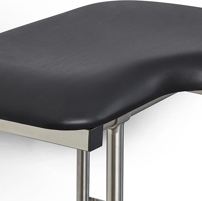 32" x 22.5" Black Padded Wall Mount Folding Left-Handed Transfer Bench Shower Seat with Legs, ADA Compliant