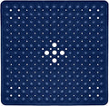 ENKOSI 21 x 21 inch Square Non-Slip Shower Mat – Anti-Slip Shower Mats for Inside Shower – Secure Grip for Shower Stall Floors – Quick-Dry with Drain Holes (21x21 Navy Blue)